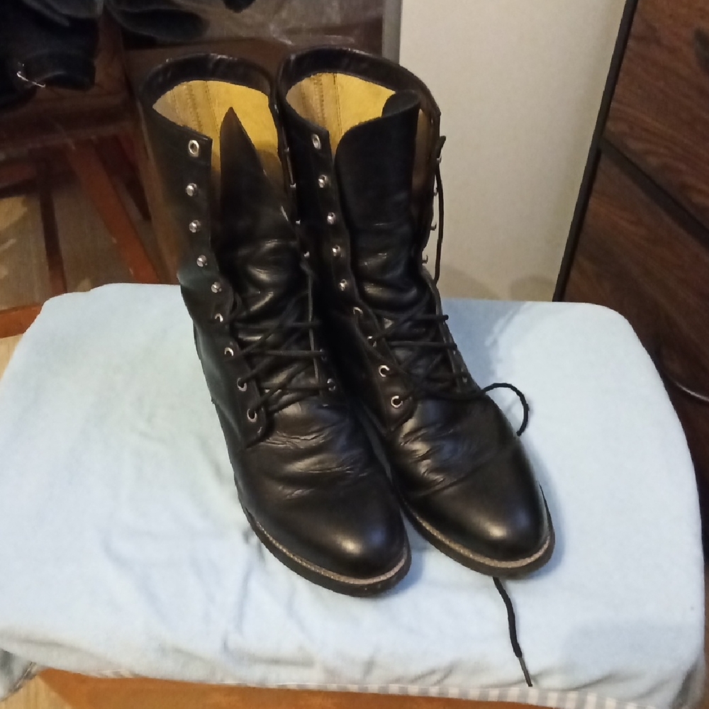 Black Leather Men's Boots